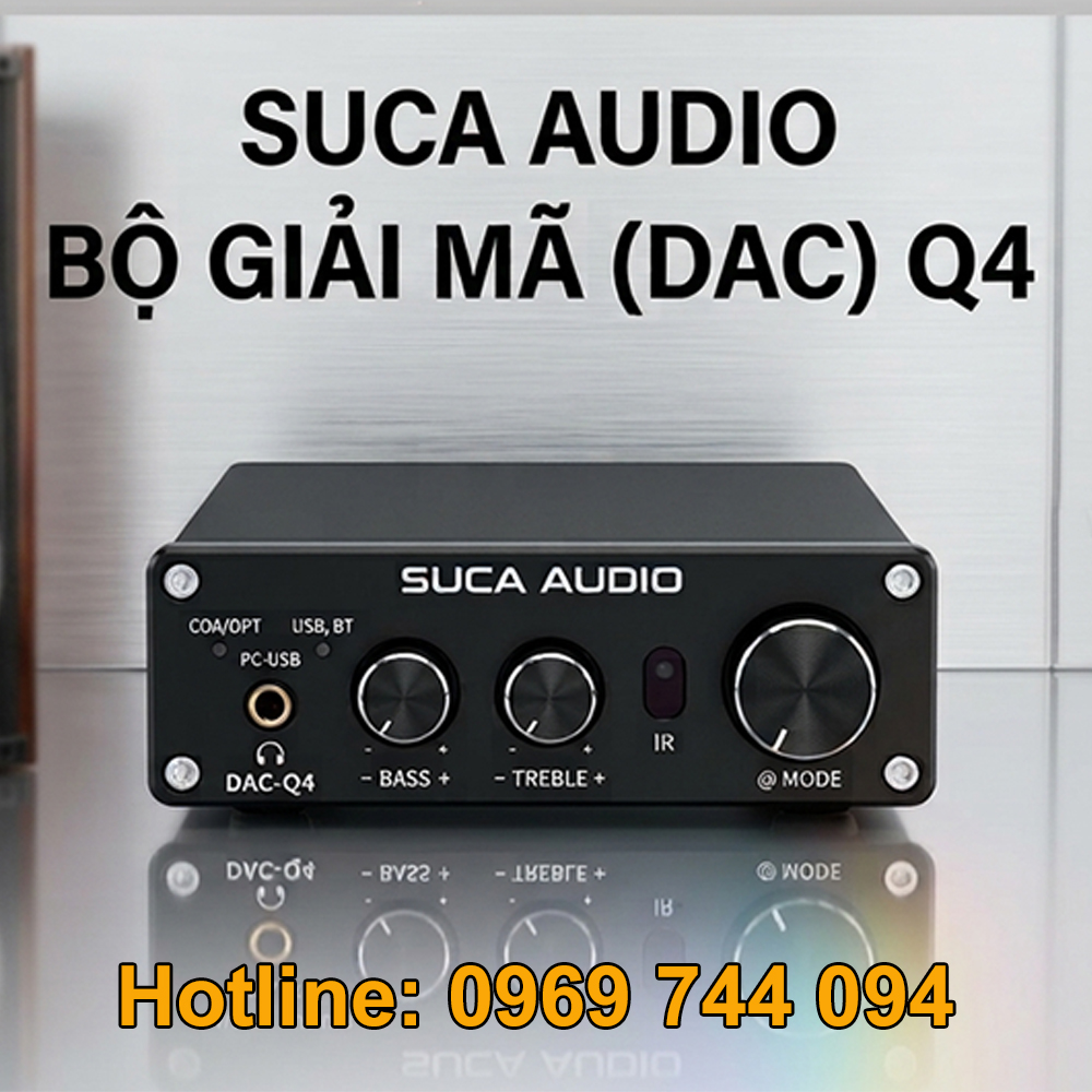DAC SUCA Q4 hỗ trợ Bluetooth 5.0 USB Optical Coaxial