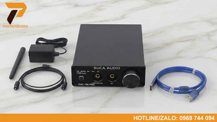 Bộ phụ kiện đi kèm DAC giải mã âm thanh SUCA Q5 Pro.